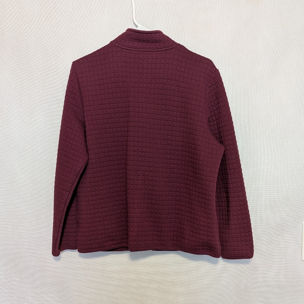 Karen Scott Sport Burgundy Zippered Jacket - Picture 3 of 8